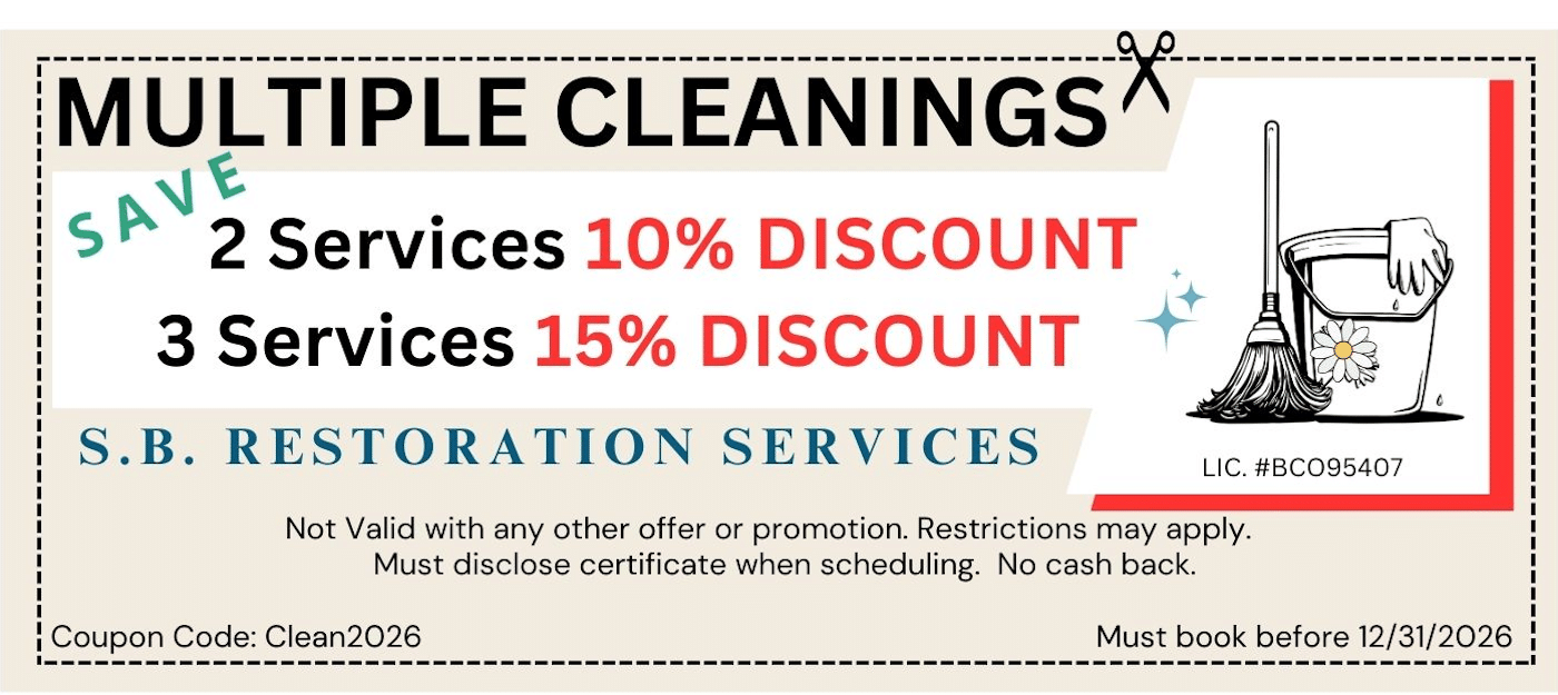 Multiple Cleaning Discount. 10% Off for 2 Services. 15% Off for 3 services.